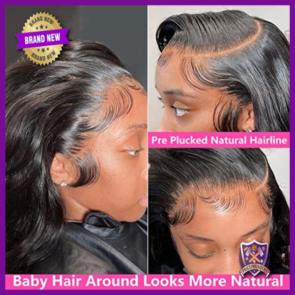 28 Inch Body Wave Lace Front Wig Human Hair Pre Plucked Glueless